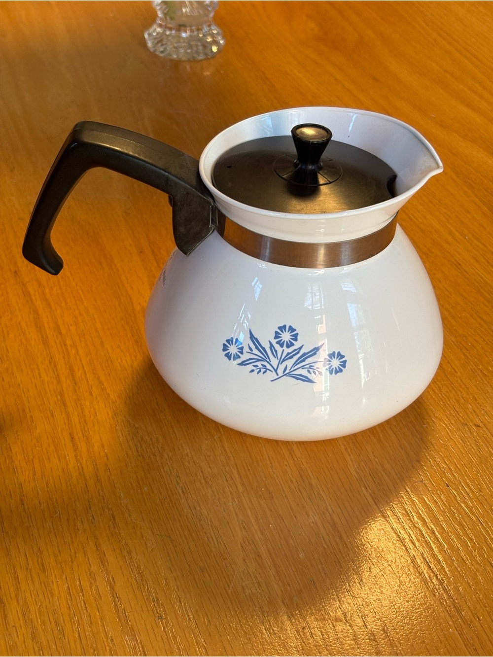Vintage Corning Ware 6-Cup Coffee/Tea Pot Cornflower Design Stove Top